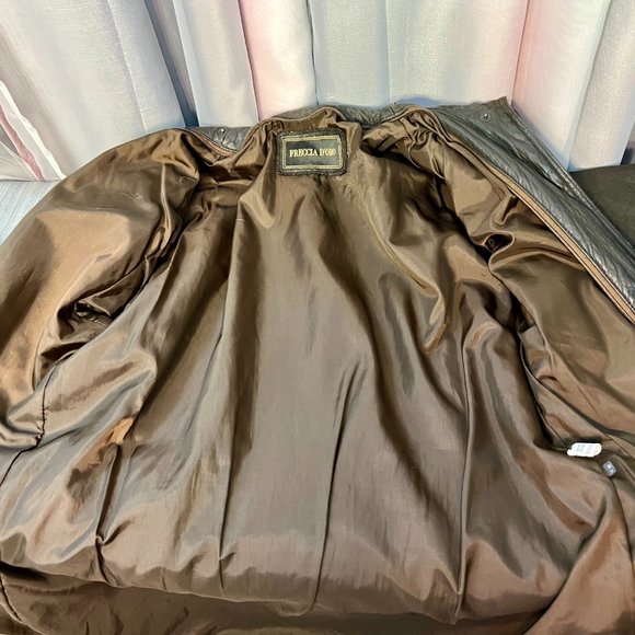 Brown Mid-thigh Customizable 3 Seasons Genuine Leather Jacket - Size L - Picture 6 of 16